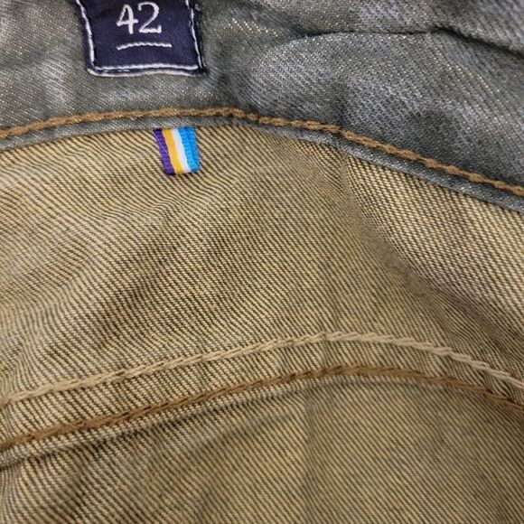 Akoo Brand Mens green jeans size 42/33 straight leg Pre-owned - Picture 5 of 10